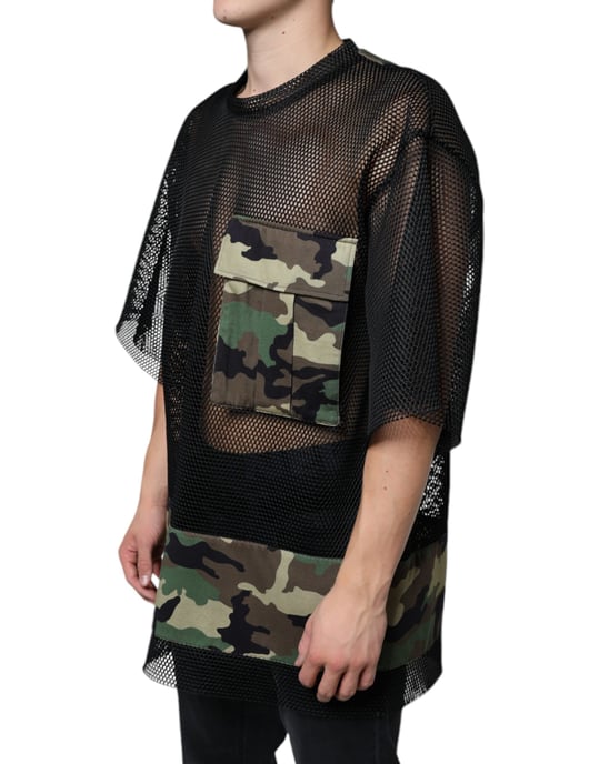 Mesh Paneel T-shirt Camouflageprint - Image 3