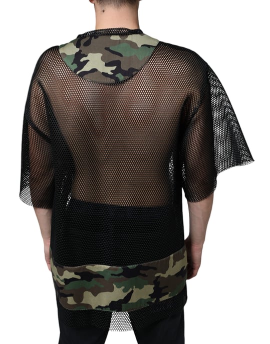 Mesh Paneel T-shirt Camouflageprint - Image 4