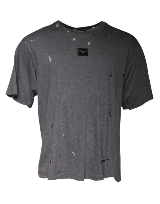 Sliten T-shirt med rivna detaljer - Image 2