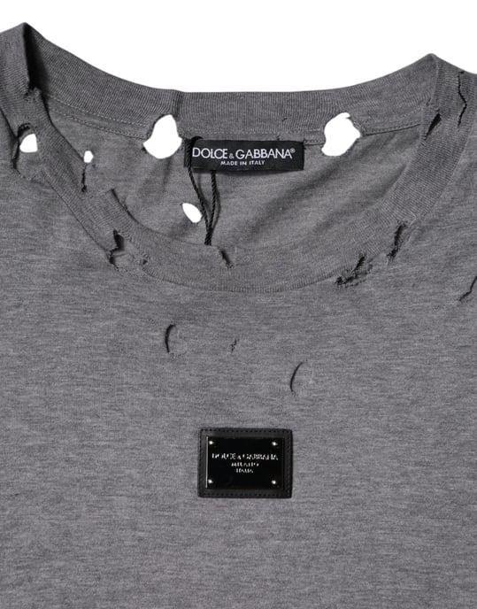 Sliten T-shirt med rivna detaljer - Image 4