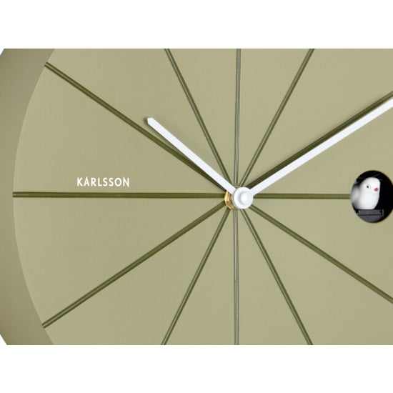 Karlsson wandklok destacado cuckoo olive green w. luxury green- Ø28cm - Image 3