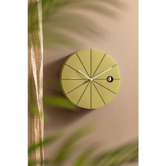 Karlsson wandklok destacado cuckoo olive green w. luxury green- Ø28cm - Image 4