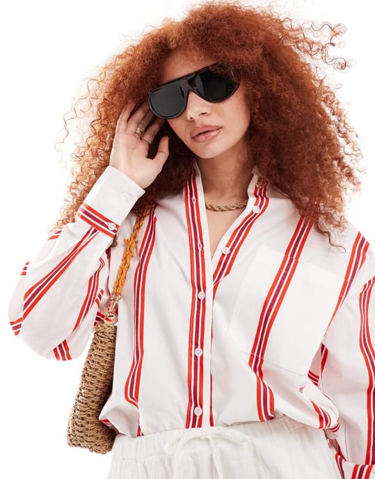 AIRE X ASOS – Mörka, tortillafärgade pilotsolglasögon med gröna linser - Image 4