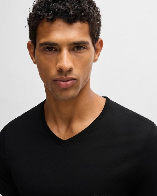 V-Neck T-Shirts in Black (3 Pack) - Image 4