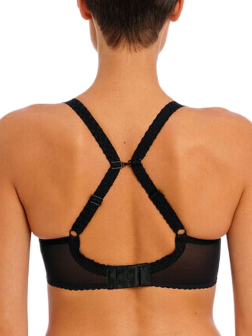 Rose Blossom Moulded Plunge T-Shirt Bra Black - Image 4