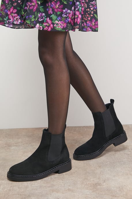 Betty Real Suede Chunky Chelsea Boots - Image 3