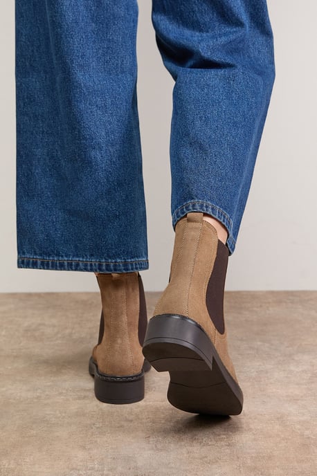 Betty Real Suede Chunky Chelsea Boots - Image 3
