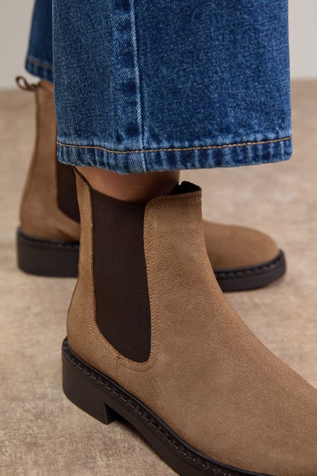 Betty Real Suede Chunky Chelsea Boots - Image 4