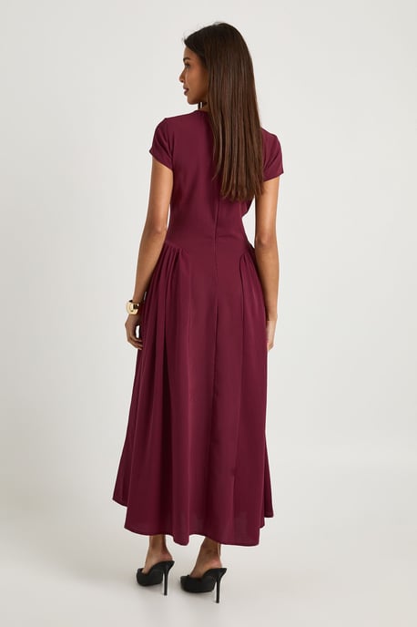 Textured Volume Skirt Midaxi Dress - Image 2