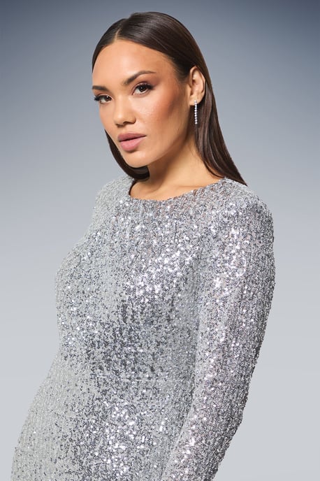 Sequin Gathered Bodice Midaxi Dress - Image 4