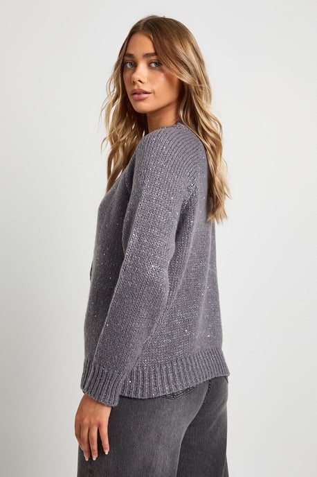 Sequin Detail Knitted Cardigan - Image 2