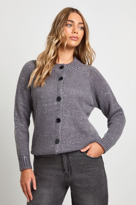 Sequin Detail Knitted Cardigan - Image 3