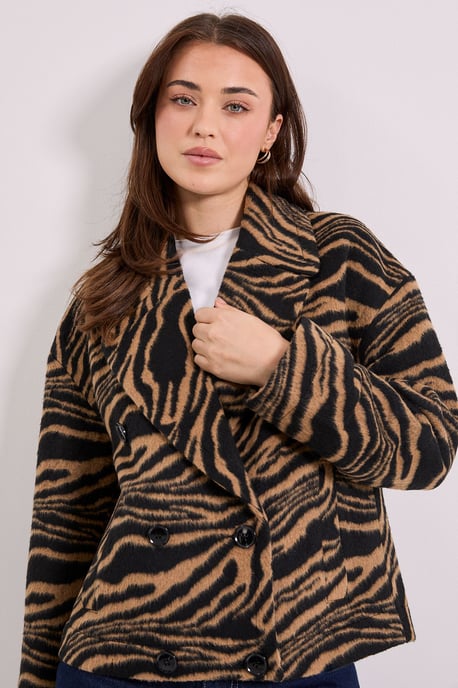 Zebra Printed Boxy Short Coat - Image 4
