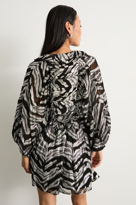 Petite Viscose Zebra Jacquard Skater Dress - Image 3