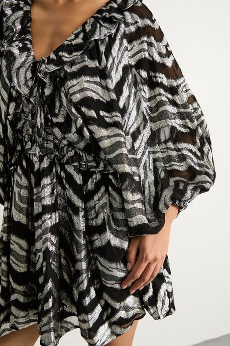 Petite Viscose Zebra Jacquard Skater Dress - Image 4