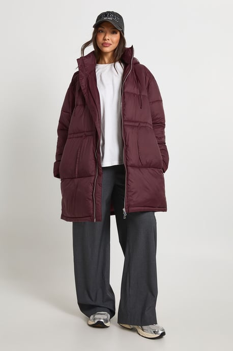 Hooded Cinched Waist Puffer Jacket - Image 1