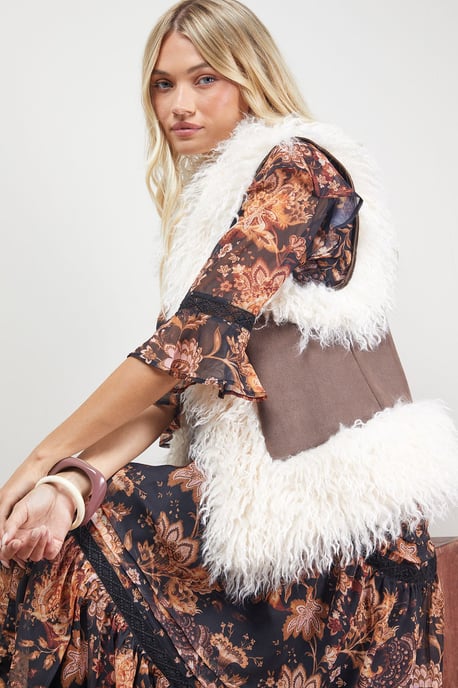 Mongolian Faux Fur Gilet - Image 1