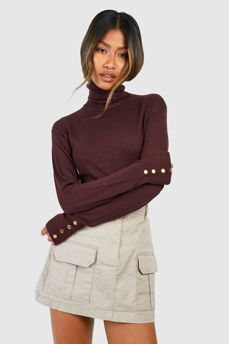 Basic Fine Gauge Roll Neck Jumper - Image 1