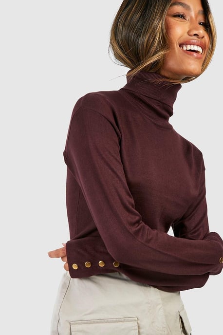 Basic Fine Gauge Roll Neck Jumper - Image 4