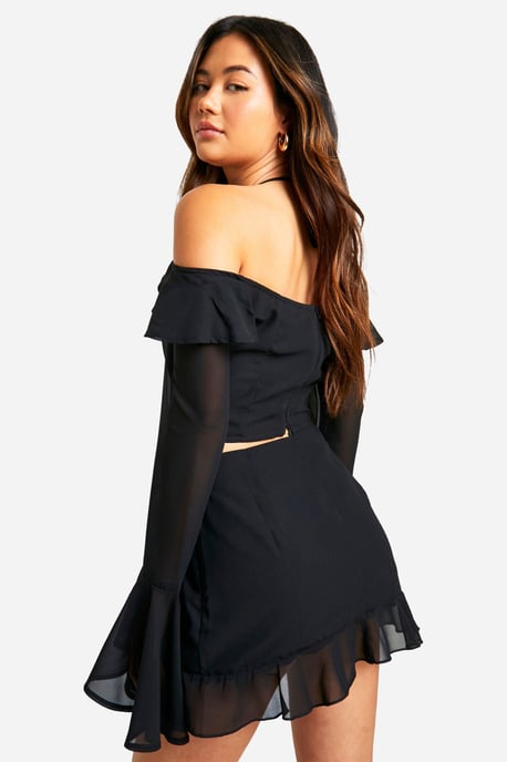 Chiffon Ruffle Front Mini Skirt - Image 2