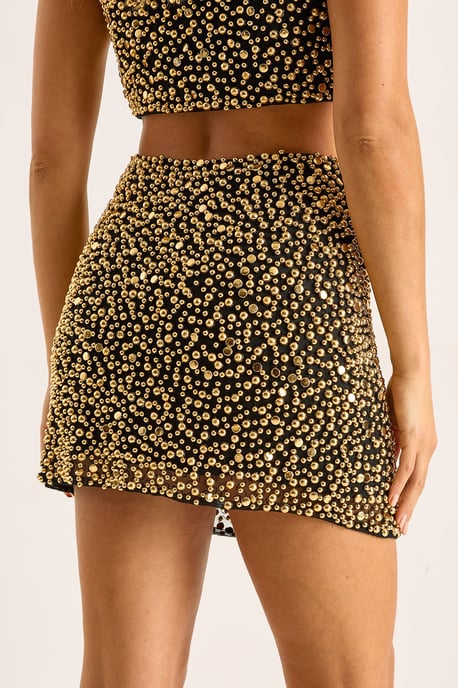 Stud Embellished Mini Skirt - Image 3