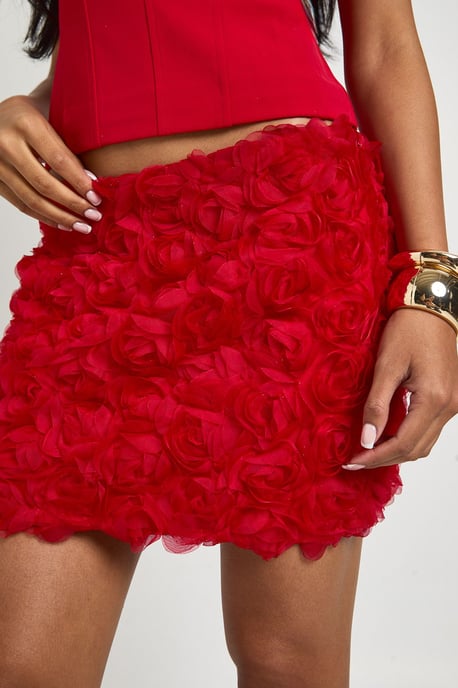 Crepe Rose Mini Skirt - Image 4
