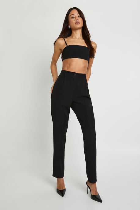 Tall High Waist Tapered Tailored Suit Trousers - Image 3