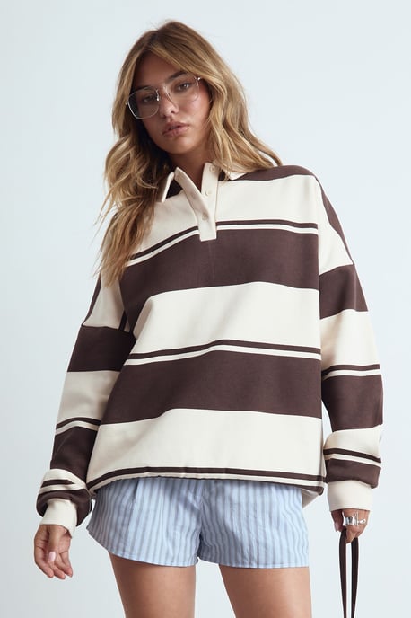 Stripe Rugby Sweatshirt - Image 1