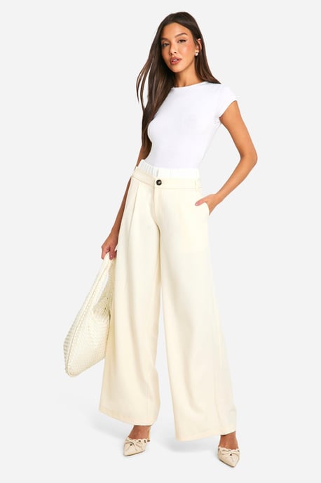 Tailored Contrast Waistband Straight Leg Trouser - Image 1
