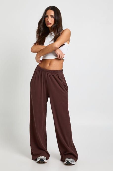 Petite Rib Wide Leg Trouser - Image 3