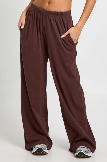 Petite Rib Wide Leg Trouser - Image 4