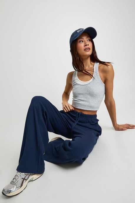 Tall Rib Wide Leg Trouser - Image 1