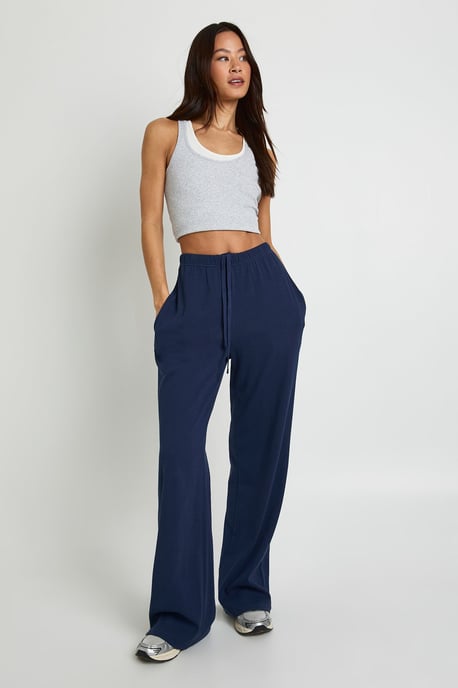 Tall Rib Wide Leg Trouser - Image 3