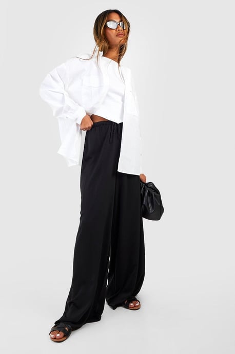 Wide Fit Floaty Trousers - Image 1