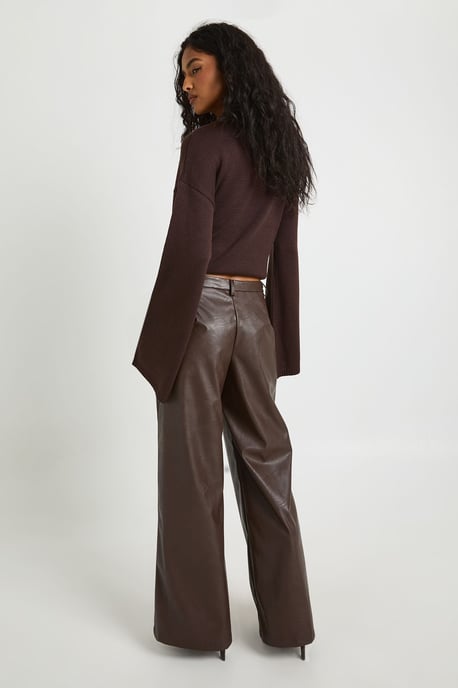 Faux Leather Wide Leg Trouser - Image 2