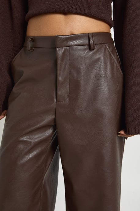 Faux Leather Wide Leg Trouser - Image 4