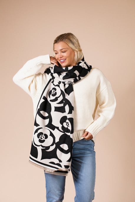 Rose Print Scarf - Image 3