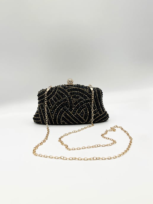 Embellished Clutch Bag In Black - Image 2