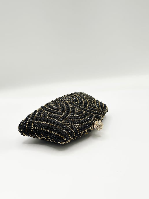Embellished Clutch Bag In Black - Image 5