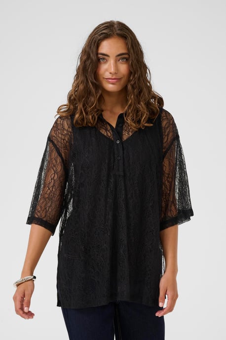 CUkasi Lace Tee Blouse with short sleeve Oversize fit - Image 3