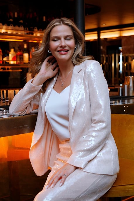 Champagne Gold Luxe Sequin Blazer - Image 5