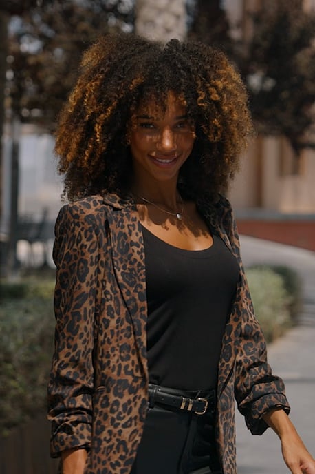 Leopard Print Single Breasted Blazer - Image 4