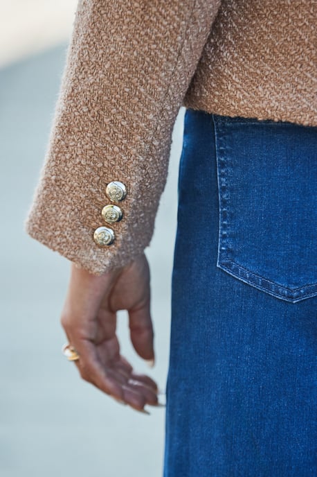Camel Boucle Pocket Detail Jacket - Image 5
