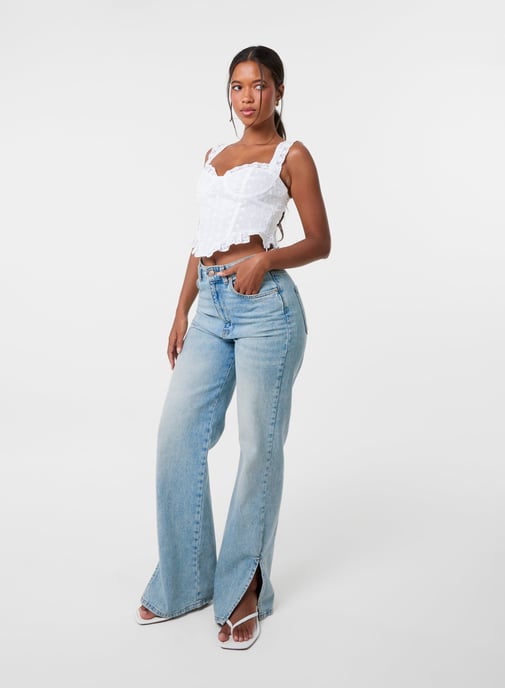 Broderie Frill Crop Top - Image 2