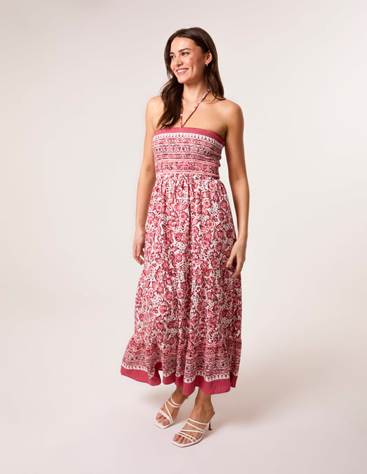 Shirred Bust Bandeau Dress - Image 1