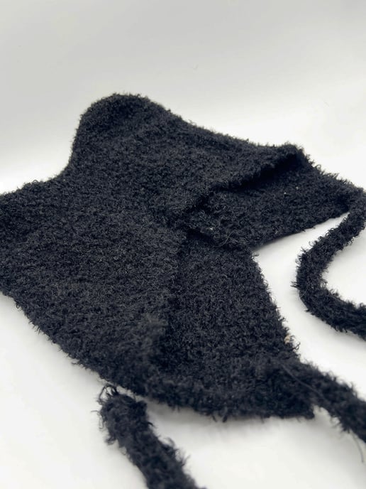 Beanie With Bear Ears In Black - Image 4