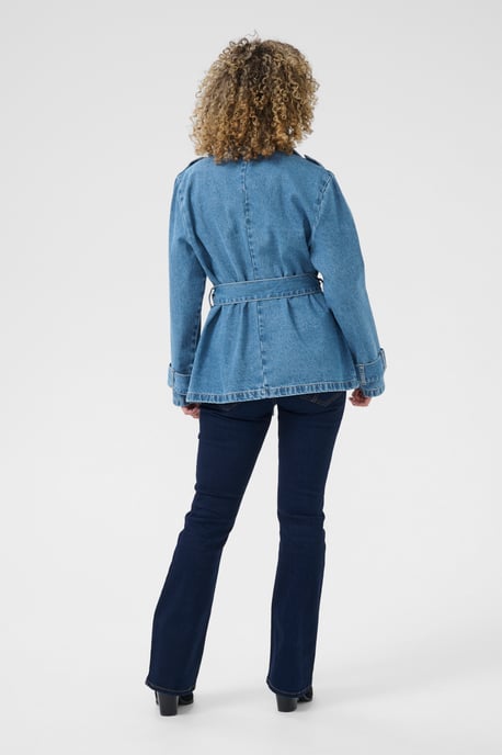 CRMika Short Denim Trenchcoat Denim jacket Feminine Silhouette - Image 3