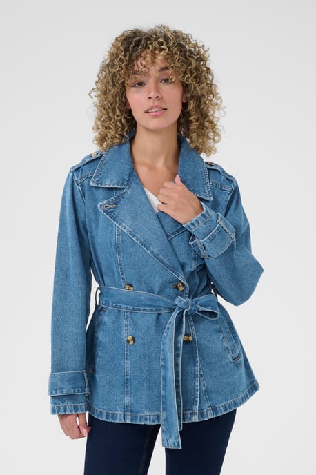 CRMika Short Denim Trenchcoat Denim jacket Feminine Silhouette - Image 5