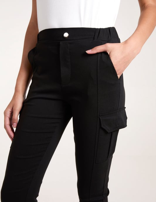 Seam Detail Crop Trousers With Cargo Pocket - Image 4