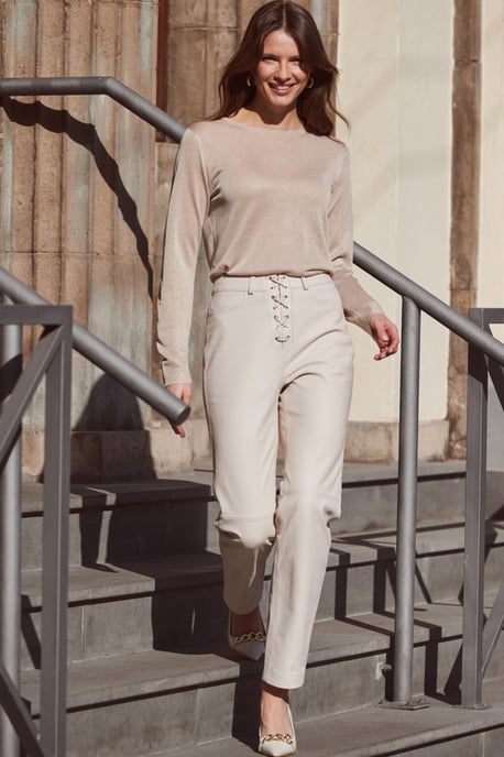 Gold Metallic Semi Sheer Jumper - Image 2